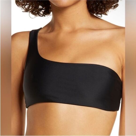Jade Swim NWT Apex One Shoulder Bikini Top in Black Small - Picture 1 of 7